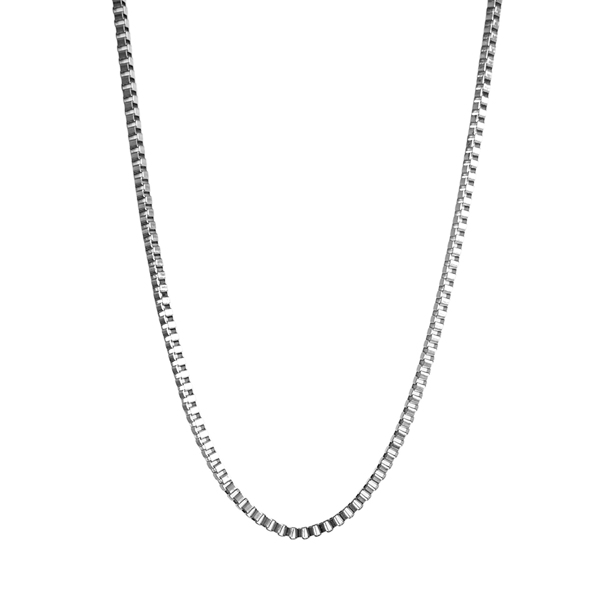 Cadena Cubo Plateada 4mm