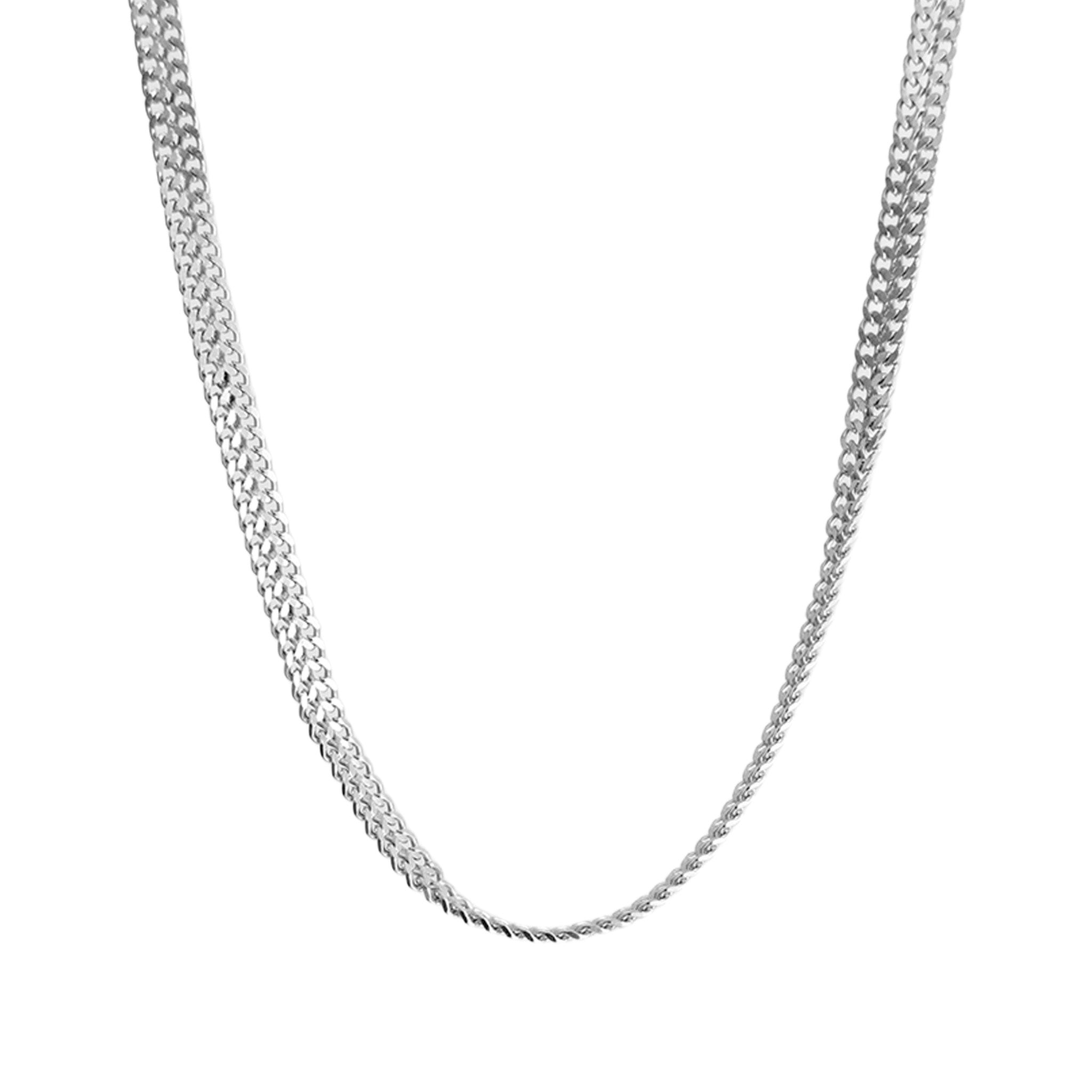 Cadena doble cubana plateada